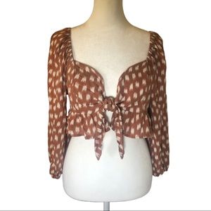 Tie Crop Top with Ruffles